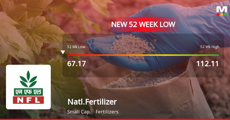National Fertilizer Ltd Falls to 52-Week Low of Rs 65.89 as Sell-Off Deepens