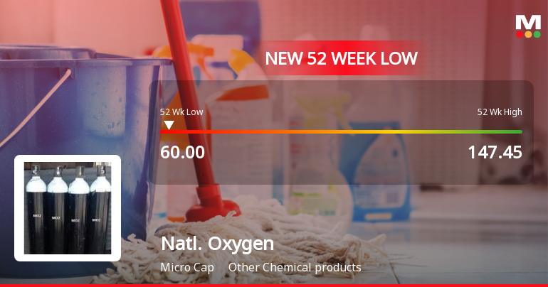 National Oxygen Ltd Falls to 52-Week Low of Rs 60 Amid Continued Downtrend