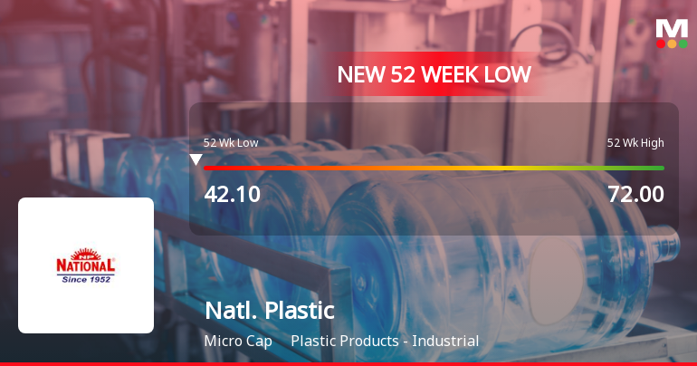 National Plastic Industries Ltd Falls to 52-Week Low of Rs 41.35 as Sell-Off Deepens