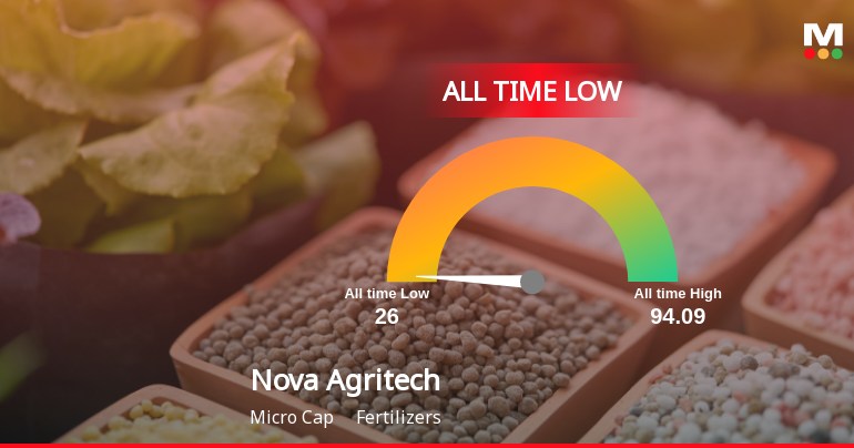 Markets Rise, But Nova Agritech Ltd Slides to All-Time Low Amid Stock-Specific Sell-Off