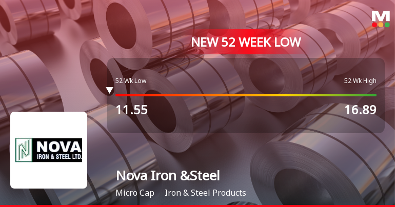 Nova Iron & Steel Ltd Falls to 52-Week Low of Rs 11.37 as Sell-Off Deepens