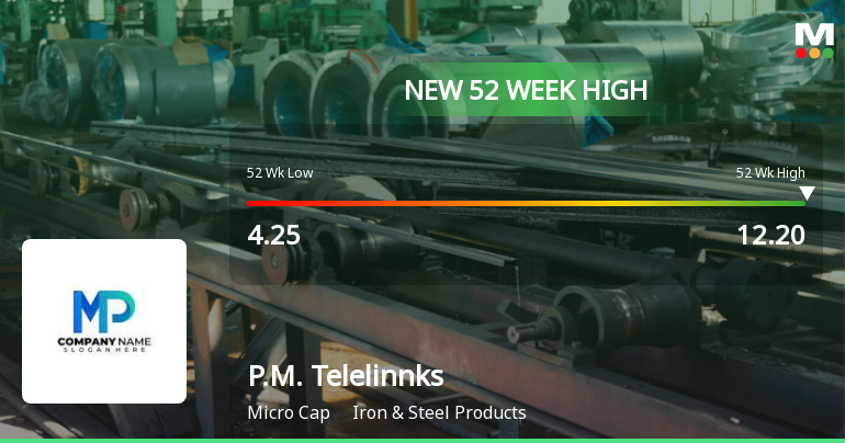 P.M. Telelinnks Ltd Hits New 52-Week High at Rs.12.2