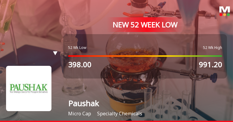 Paushak Ltd Falls to 52-Week Low of Rs 346.1 as Sell-Off Deepens