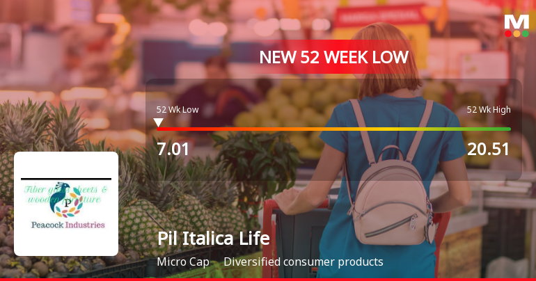 Pil Italica Lifestyle Ltd Falls to 52-Week Low of Rs 6.27 as Sell-Off Deepens