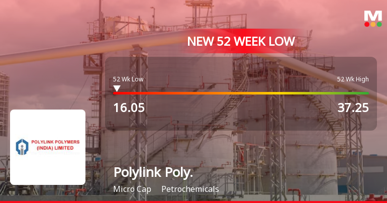 Polylink Polymers (India) Ltd Falls to 52-Week Low of Rs.16.05