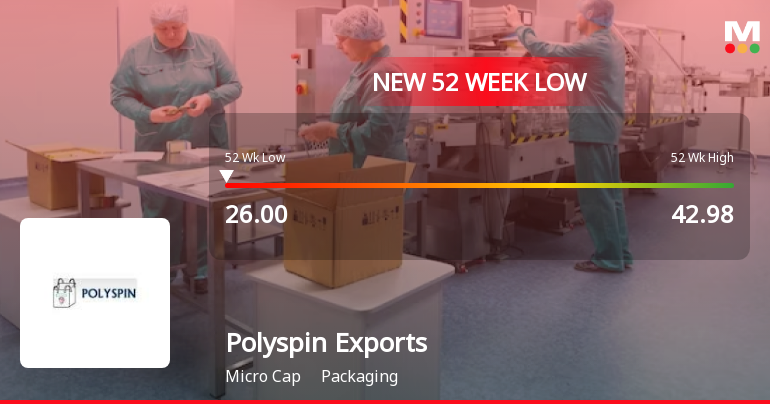 Polyspin Exports Ltd Falls to 52-Week Low of Rs.26 Amid Continued Downtrend