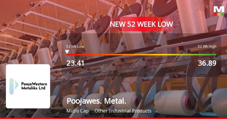 Poojawestern Metaliks Ltd Falls to 52-Week Low of Rs 23.16 as Sell-Off Deepens