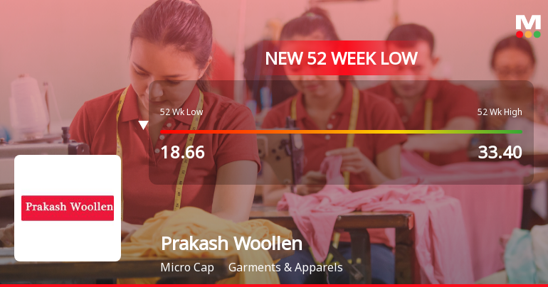 Five Consecutive Losses Push Prakash Woollen & Synthetic Mills Ltd to a New 52-Week Low