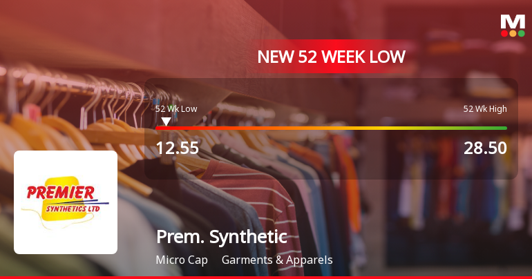 Premier Synthetics Ltd Falls to 52-Week Low of Rs 12.5 as Sell-Off Deepens