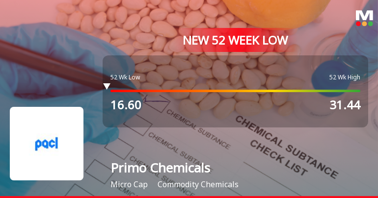 Five Consecutive Losses Push Primo Chemicals Ltd to a New 52-Week Low