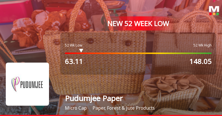 Pudumjee Paper Products Ltd Falls to 52-Week Low Amid Market Downturn