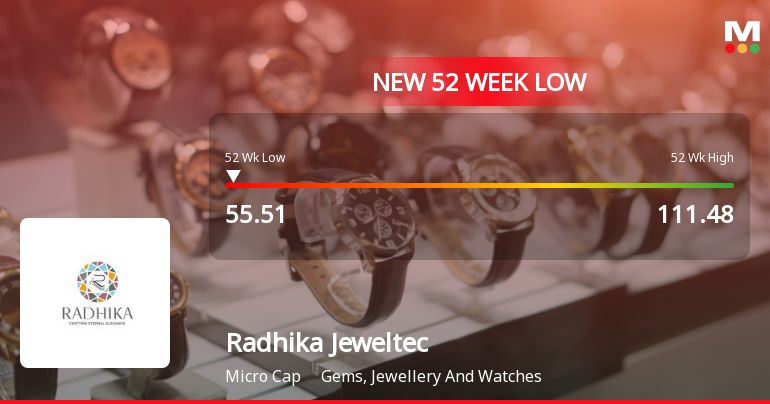 Radhika Jeweltech Ltd Stock Falls to 52-Week Low of Rs 55.51