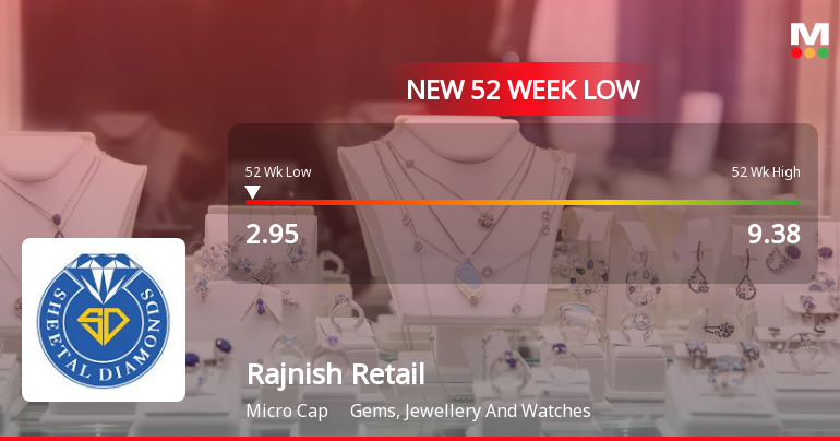 Rajnish Retail Ltd Falls to 52-Week Low of Rs 2.82 as Sell-Off Deepens