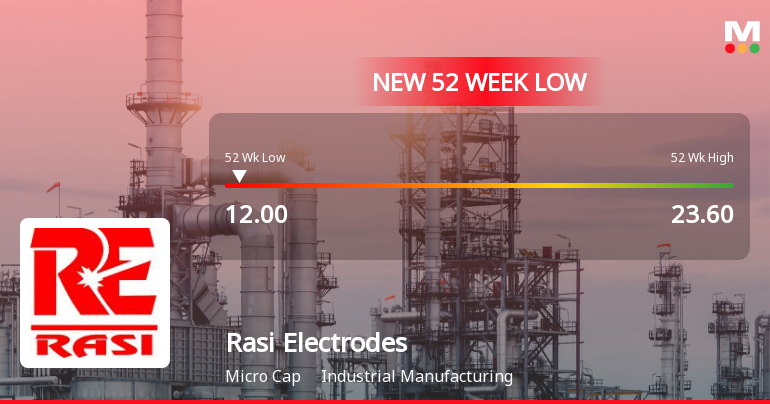 Rasi Electrodes Ltd Falls to 52-Week Low of Rs.12 Amidst Continued Downtrend