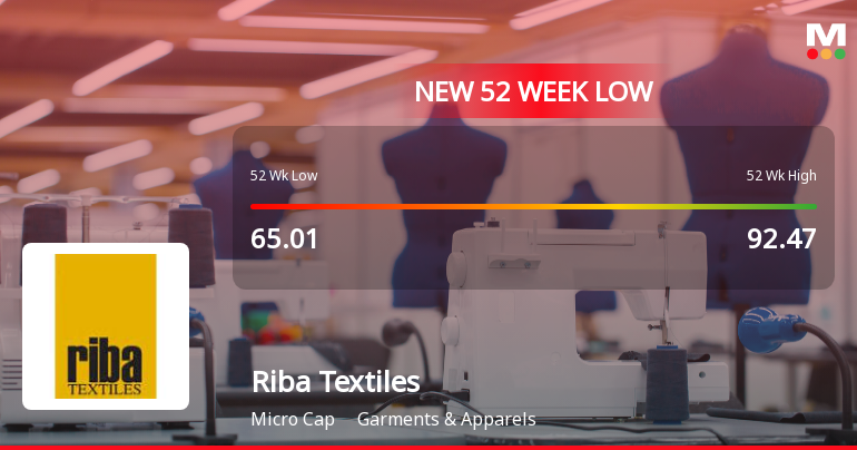 Riba Textiles Ltd Falls to 52-Week Low of Rs 52.02 as Sell-Off Deepens