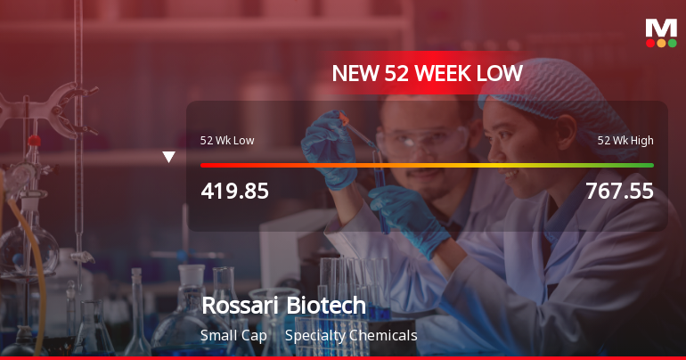 Rossari Biotech Ltd Falls to 52-Week Low of Rs 395 as Sell-Off Deepens