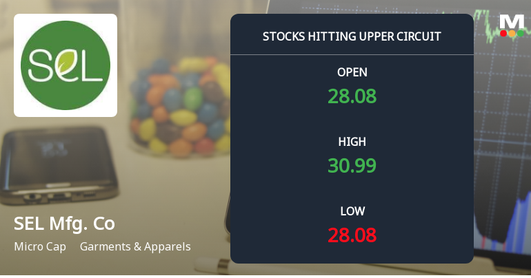SEL Manufacturing Company Ltd Surges to Upper Circuit Amid Strong Buying Pressure