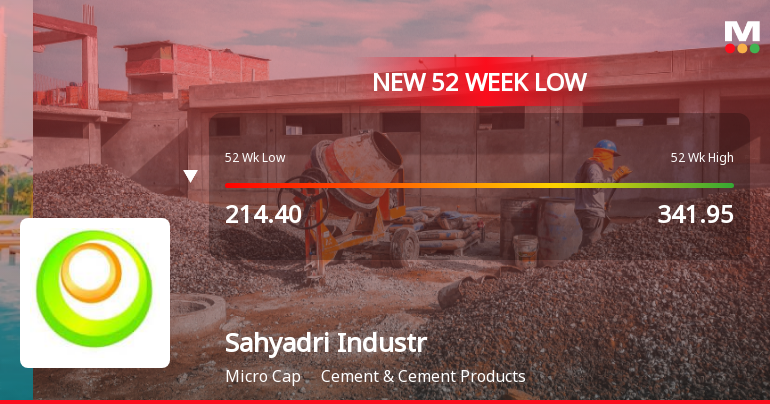 Sahyadri Industries Ltd Falls to 52-Week Low of Rs 205.55 as Sell-Off Deepens