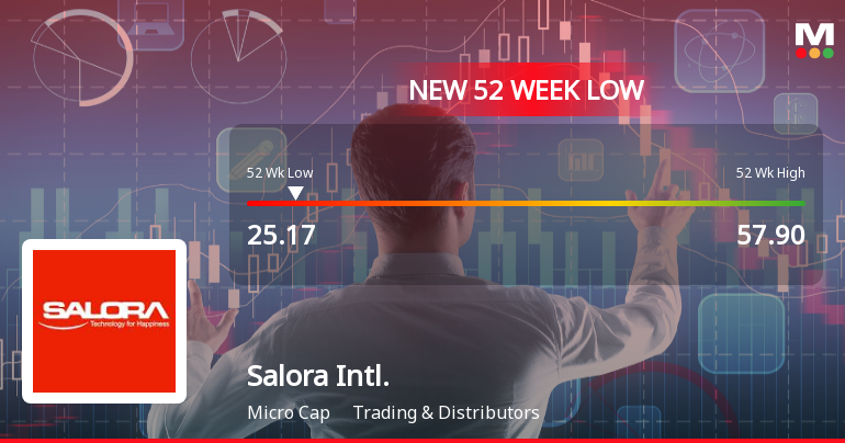 Salora International Ltd Stock Falls to 52-Week Low of Rs.25.17