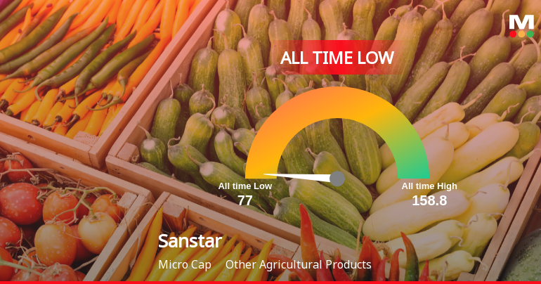 Sanstar Ltd Extends Losing Streak to Two Sessions, Touches All-Time Low