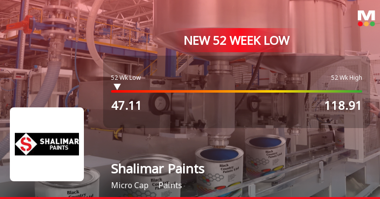 Shalimar Paints Ltd. Stock Hits 52-Week Low Amid Continued Downtrend