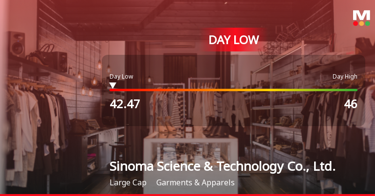 Sinoma Science & Technology Hits Day Low Amid Price Pressure at CNY 42.47