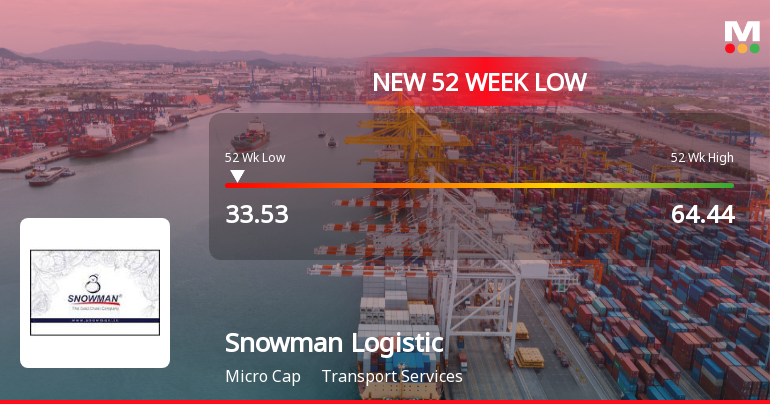 Snowman Logistics Ltd Falls to 52-Week Low of Rs.33.53