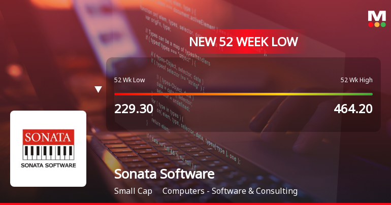 Markets Rally, But Sonata Software Ltd. Sinks to 52-Week Low in Stock-Specific Sell-Off