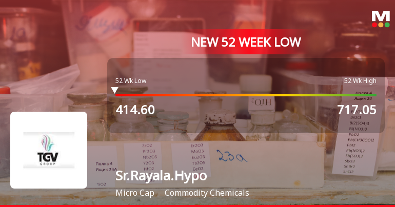 Sree Rayalaseema Hi-Strength Hypo Ltd Falls to 52-Week Low of Rs 413.1 as Sell-Off Deepens