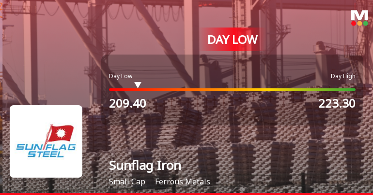 Sunflag Iron & Steel Company Ltd Hits Intraday Low Amid Price Pressure