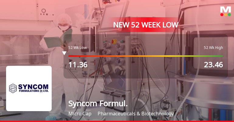 Markets Rally, But Syncom Formulations (India) Ltd Sinks to 52-Week Low in Stock-Specific Sell-Off