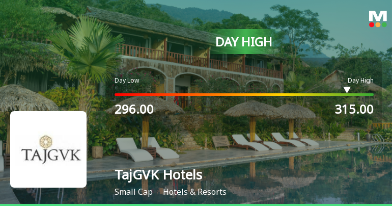 TajGVK Hotels & Resorts Ltd Surges 7.24% to Day's High of Rs 314.55 — Outperforms Sector by 5.63 Percentage Points