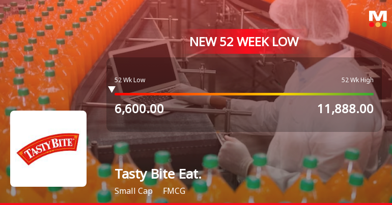 Tasty Bite Eatables Ltd Falls to 52-Week Low Amidst Divergent Financial Signals