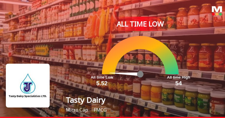 Tasty Dairy Specialities Ltd Hits All-Time Low Amid Prolonged Downtrend