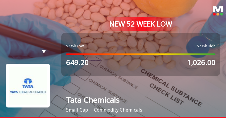 Tata Chemicals Ltd. Falls to 52-Week Low of Rs 592.75 as Sell-Off Deepens