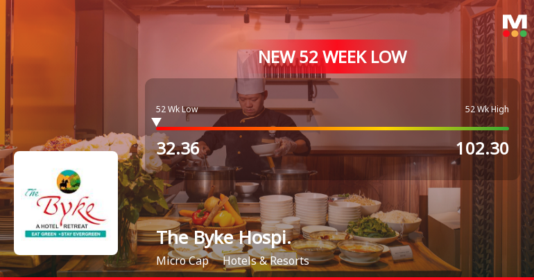 The Byke Hospitality Ltd Stock Falls to 52-Week Low of Rs.32.28
