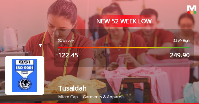 Tusaldah Limited Falls to 52-Week Low of Rs 101 as Sell-Off Deepens