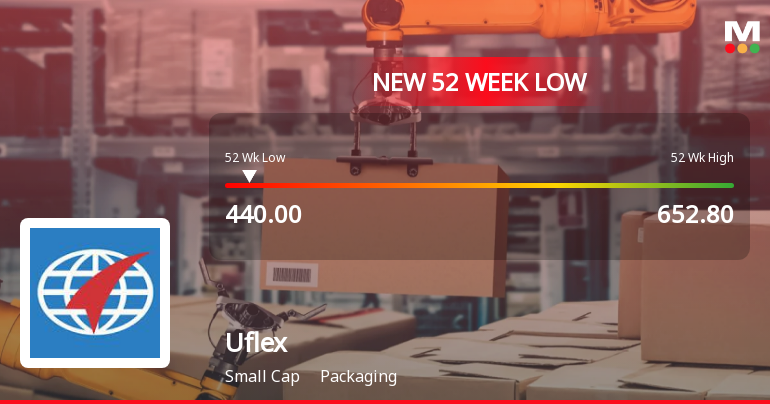 Uflex Ltd Stock Falls to 52-Week Low of Rs 440 Amid Weak Financial Metrics