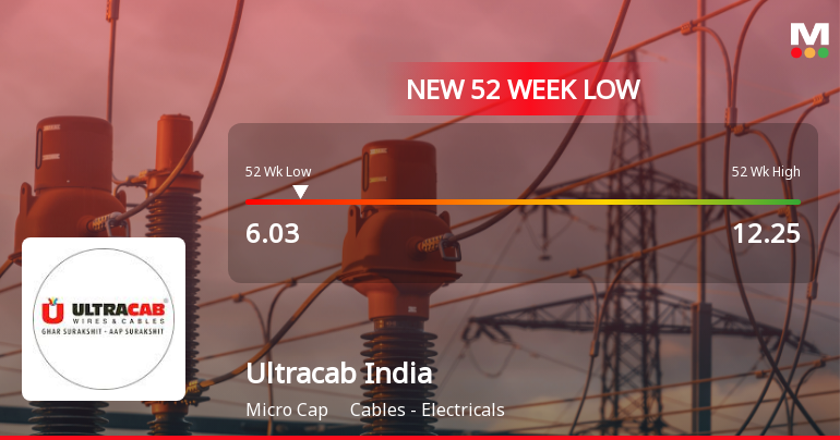 Ultracab (India) Ltd Falls to 52-Week Low of Rs 5.25 as Sell-Off Deepens