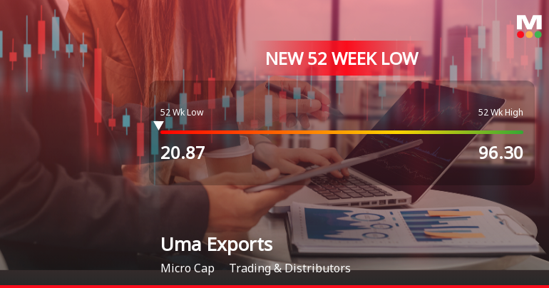 Uma Exports Ltd Falls to 52-Week Low of Rs 19.5 as Sell-Off Deepens