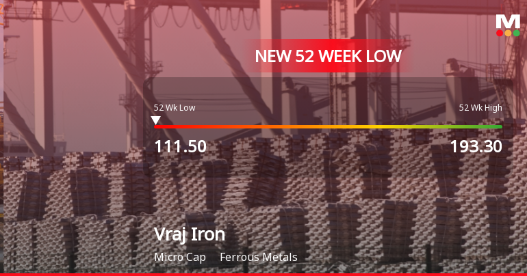 Vraj Iron & Steel Ltd Falls to 52-Week Low of Rs.111.5