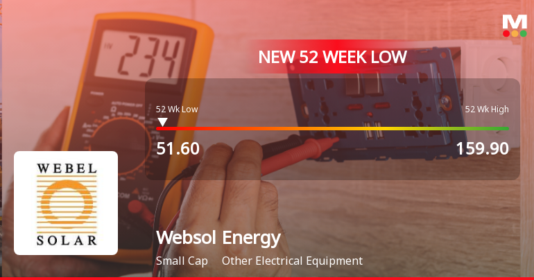 Websol Energy System Ltd Falls to 52-Week Low Amid Market Pressures