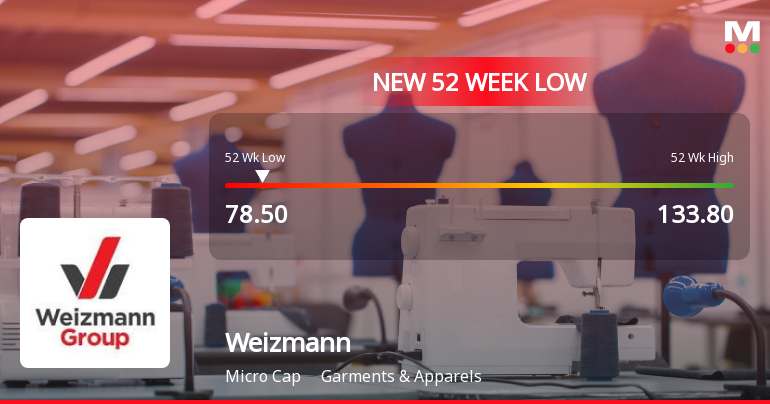 Weizmann Ltd Stock Falls to 52-Week Low of Rs.78.5