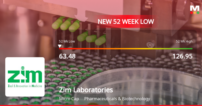 Zim Laboratories Ltd Stock Falls to 52-Week Low of Rs.63.48