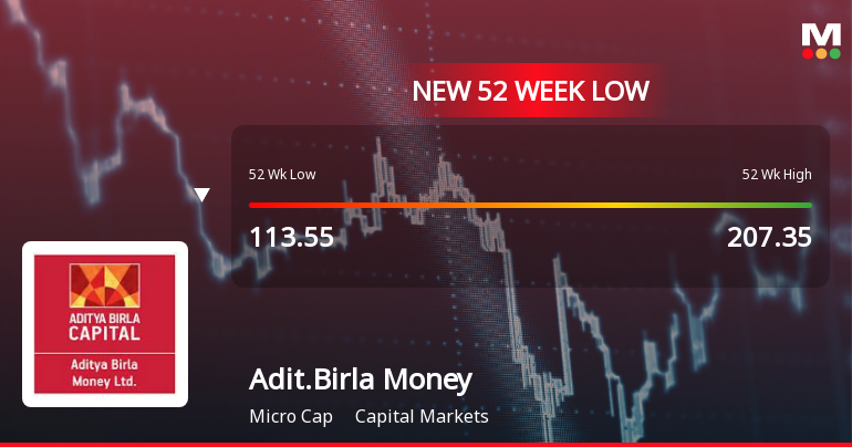 Aditya Birla Money Ltd Falls to 52-Week Low of Rs 95.03 as Sell-Off Deepens