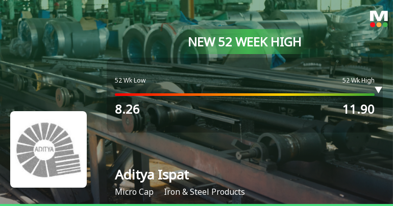 Broad-Based Technical Strength Lifts Aditya Ispat Ltd. to 52-Week High of Rs 11.94