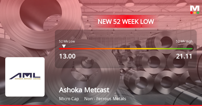Ashoka Metcast Ltd Falls to 52-Week Low of Rs 11.5 as Sell-Off Deepens