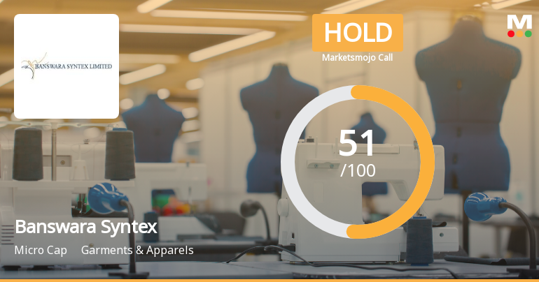 Banswara Syntex Ltd Upgraded to Hold by MarketsMOJO on Technical and Financial Improvements