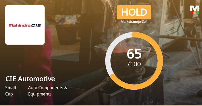 CIE Automotive India Ltd is Rated Hold by MarketsMOJO