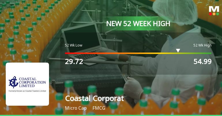 Broad-Based Technical Strength Lifts Coastal Corporation Ltd to 52-Week High of Rs 55